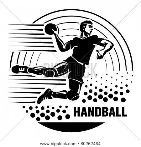 Handball. Vector illustration in the engraving style