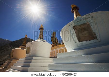 Golden Pavilion at Diskit Monastery, Ladakh, India - September 2014