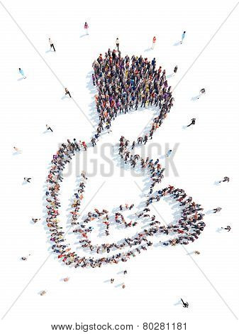 People in the form of a mother with  child.
