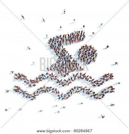 People in the form of a floating man.