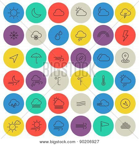 Weather Line Thin Icons