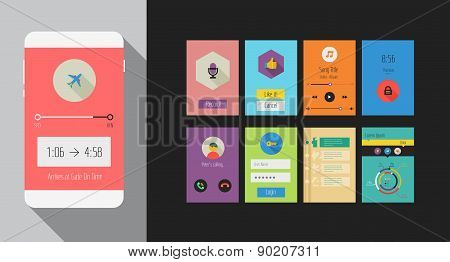 Flat Ui Or Ux Mobile Apps Kit
