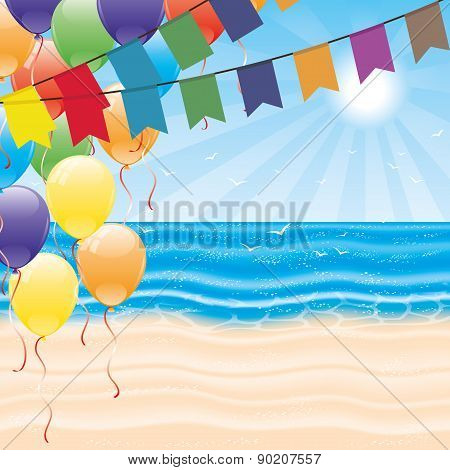 Vector illustration. Beach.