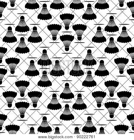 Seamless Black Design Badminton Pattern