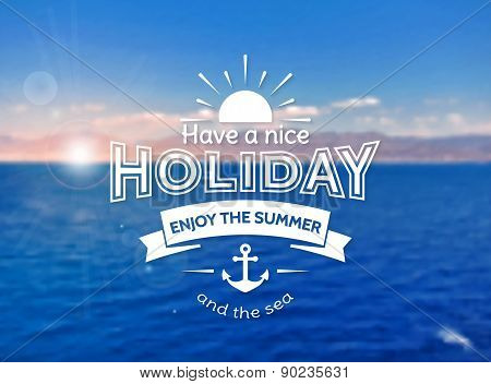 Summer Holiday Card. Vector Blurred Background.