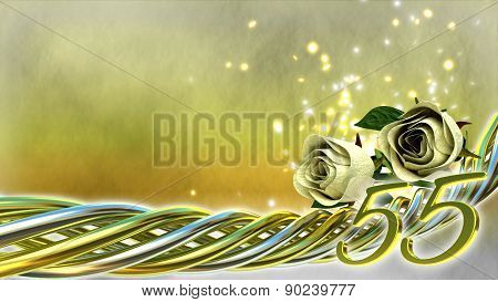 birthday concept with roses and sparks