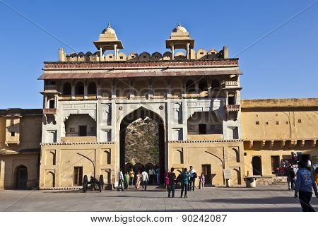 People Visit The Famous Amer Fort