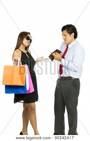 Wife Demanding No Money Poor Husband Shopping V