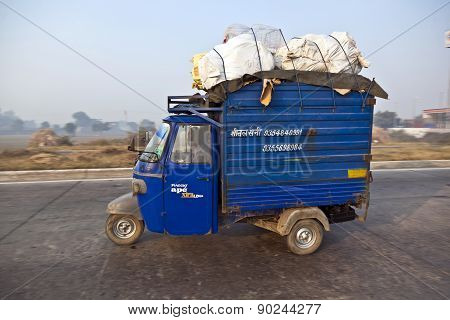 Cargo Rickshaw On The Highway