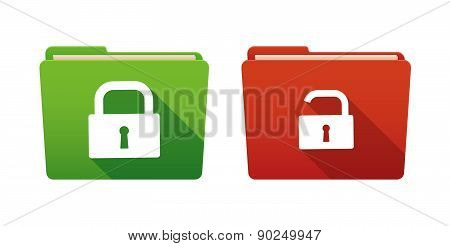 Folder Icon Set With Lock Pads