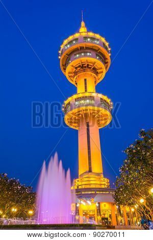 Banhan Chaemsai Tower In Suphanburi City,  Suphan Buri Province. Thailand.
