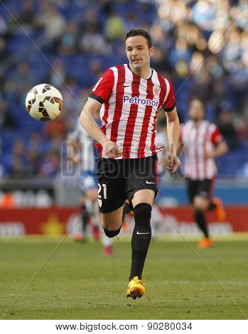 BARCELONA - APRIL, 12: Borja Viguera of Athletic Club Bilbao during a Spanish League match against RCD Espanyol at the Power8 Stadium on April 12 2015 in Barcelona Spain