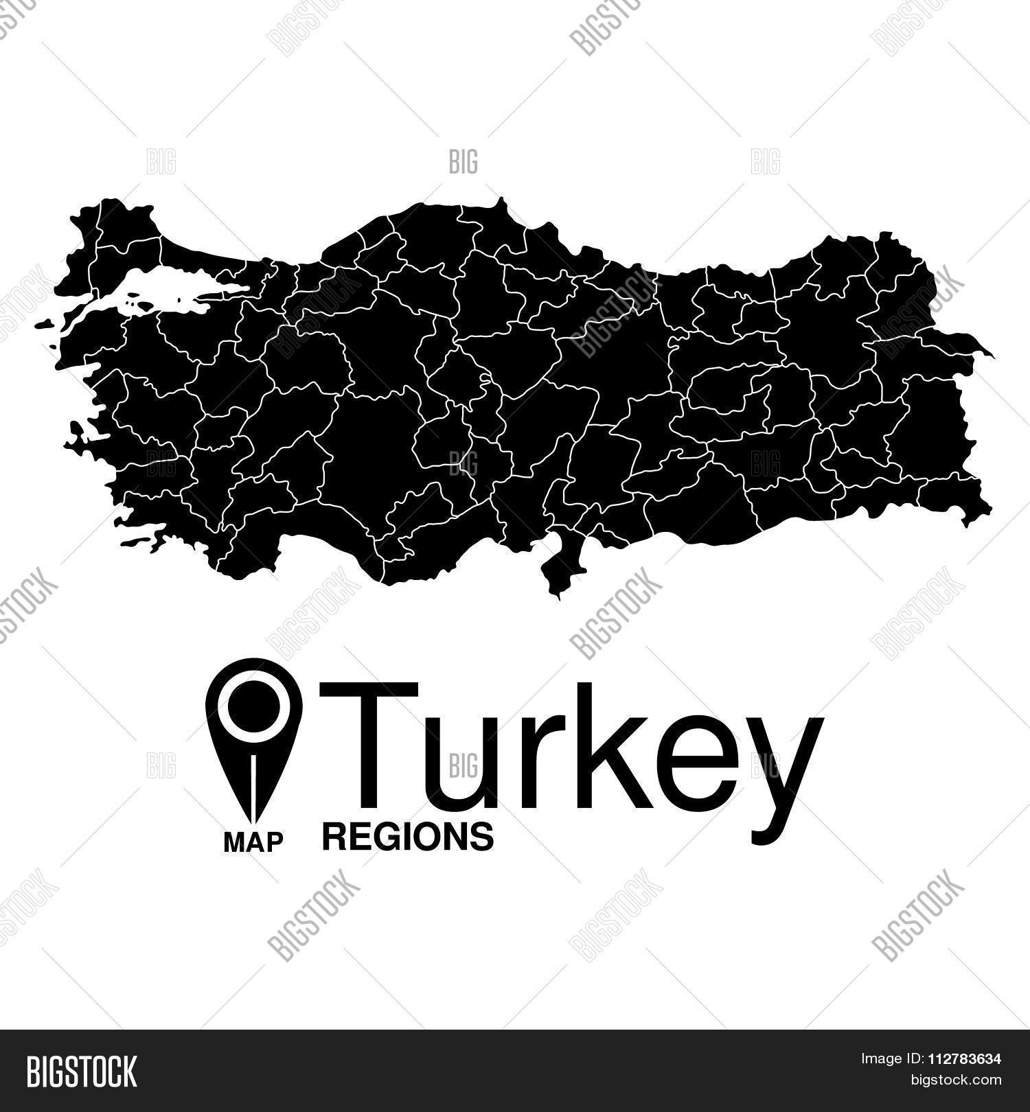 Regions Map Turkey Vector Photo Free Trial Bigstock