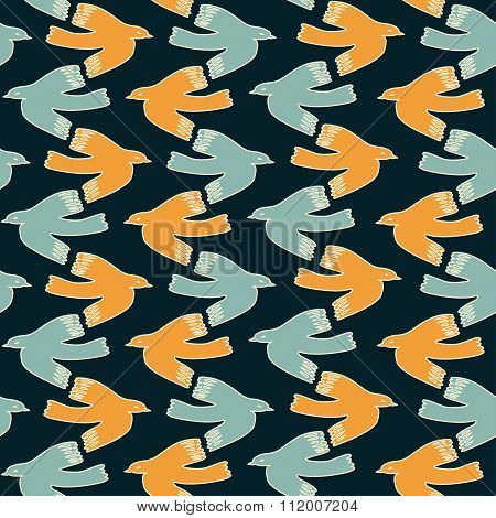 Colorful birds seamless pattern.