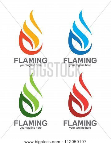 Abstract Flame Logo Design. Creative Fire Logotype. Vector Business Icon.