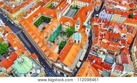 Area Lesser Town Of Prague(mala Strana), Near The Church Saint Vitus, Ventseslaus And Adalbert. Czec