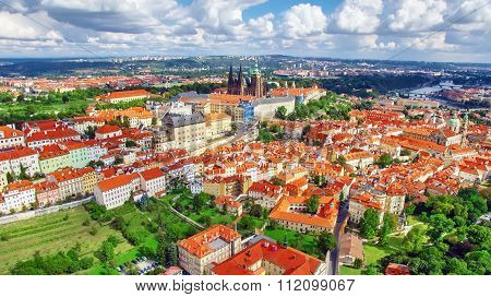 Area Lesser Town Of Prague, Near The Church Saint Vitus, Ventseslaus And Adalbert. Czech Republic.