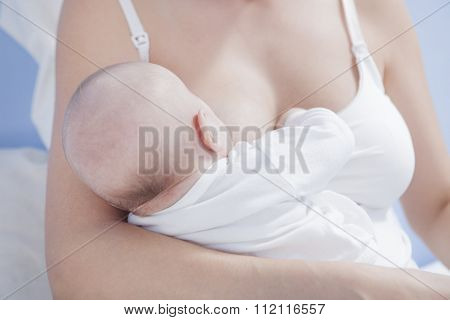 Mother Feeding Breast Her Baby