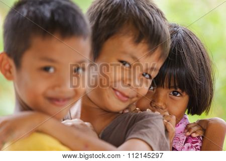 SATUN, THAILAND, DECEMBER 09, 2011 : Portrait of Thai kids in a social school orphanage in Satun, Thailand, 