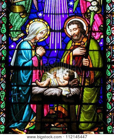 Nativity Scene At Christmas In Montserrat Abbey