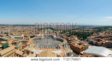Panorama View To Roma An Vatican Piazza