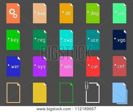 Set of System File Extension icons