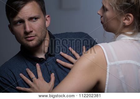 Pushing Man Away