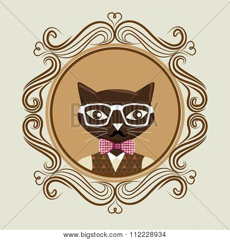 Hispter funny animal cartoon