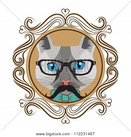Hispter funny animal cartoon