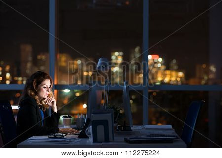 In dark office