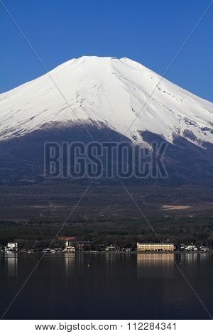 Mt. Fuji view from Yamanaka lake in Yamanashi Japan