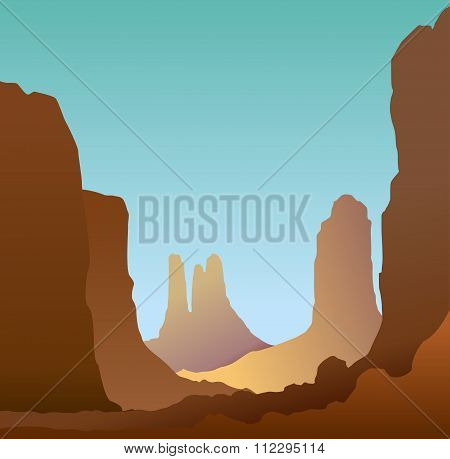 Minimalistic landscape of the canyon