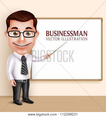Professional Teacher Man or Professor Vector Character Teaching