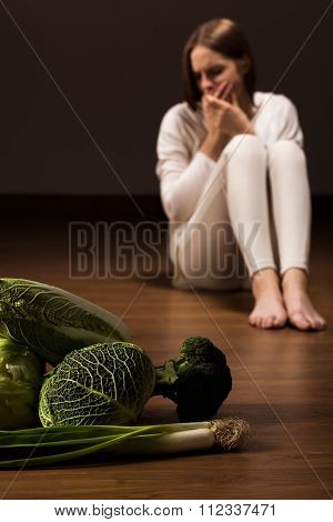 Bulimic Girl With Nausea