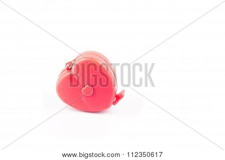 Measuring Tape In Heart Shape On White Background