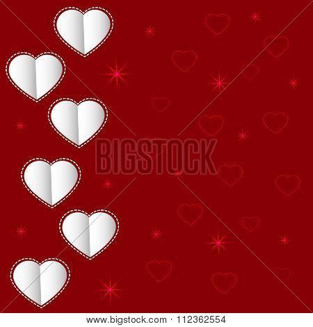Red background with hearts