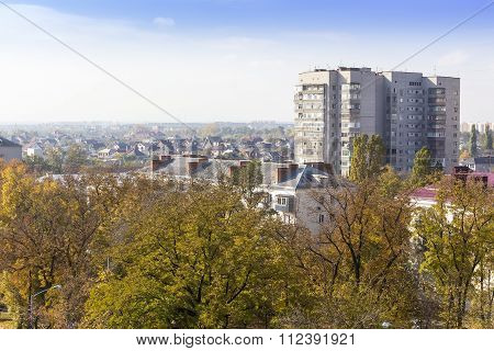 View Of The City Of Krasnodar. Buildings And Architecture Details In Krasnodar, Russia.