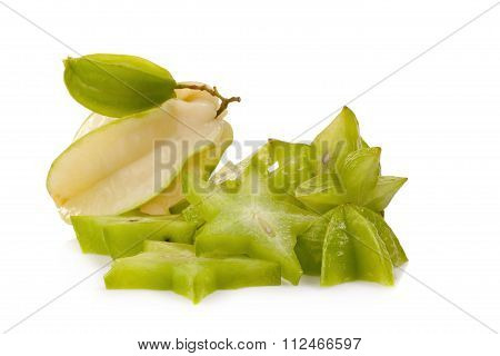 Fresh Star Apple Fruit On White Background