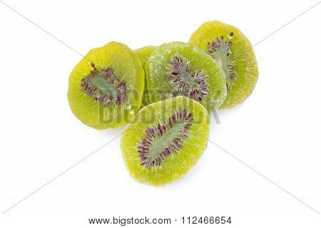 Dried Kiwi Isolated On A White Background