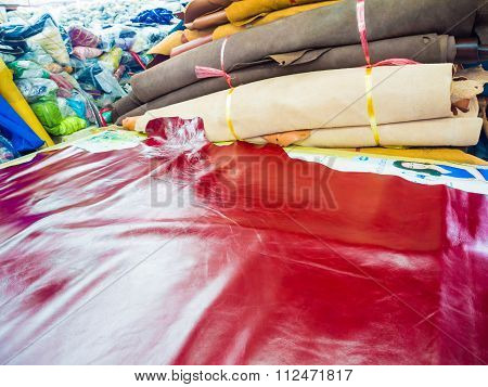 Raw Leather In Craft Shop