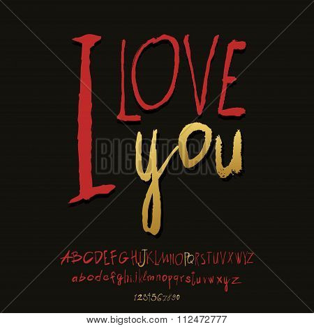 Ilove you hand lettering