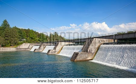 Dam of the hydro power sation on the Rhine river