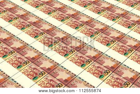 Ghanaian cedi bills stacks background. Computer generated 3D photo rendering.
