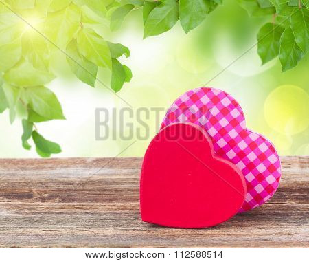 two red and  pink  hearts