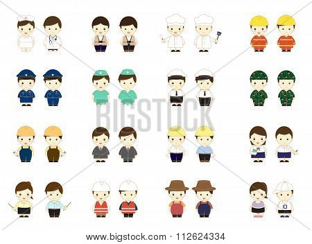 People occupation characters set