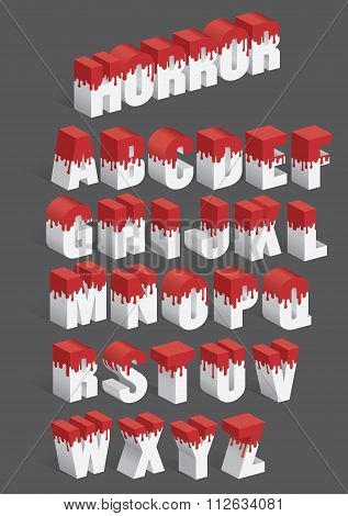 Dripping Blood Vector Alphabet
