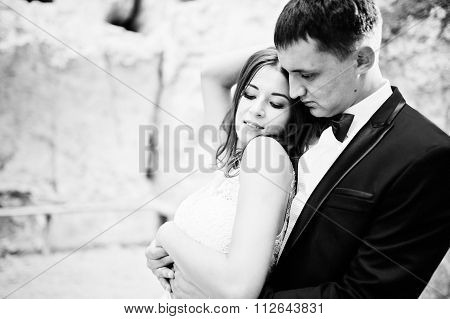 Very Sensual And Gorgeus Wedding Couple On The Picturesque Landscapes