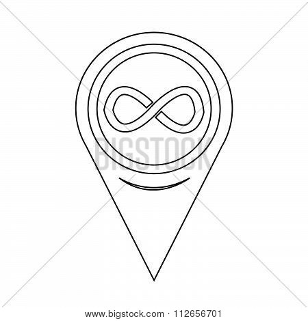 Map Pointer Infinity Symbol Icon