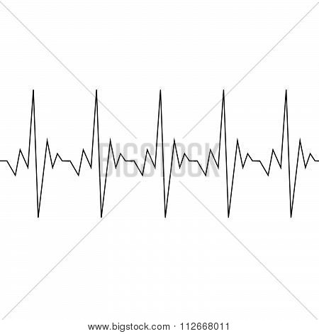 Heart Beat Cardiogram Icon