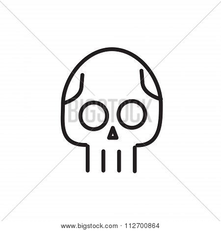Skull line icon. Danger concept illustration. Line style